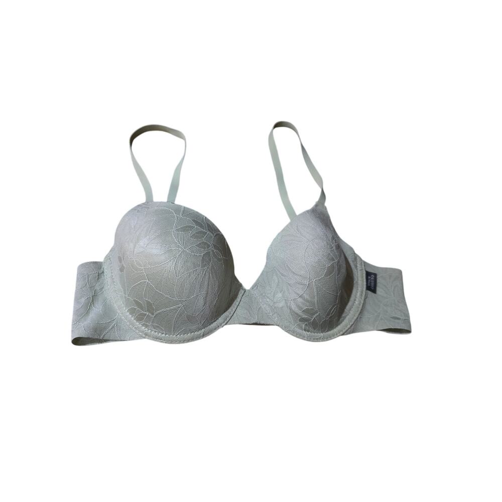 Vince Camuto Padded Underwired‎ Bra 36B Womens Green Lace Adjustable Straps